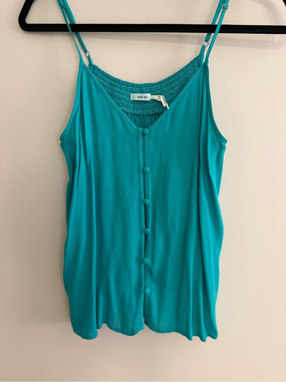 Kimchi Blue Teal Button-Front Spaghetti-Strap Camisole